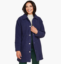 Boucle Popper Fastening Lined Jacket - LA467